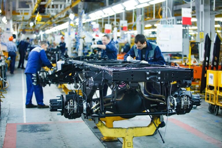 Chassis van een vrachtwagen